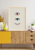 Illustration Poster Eye impact on sideboard