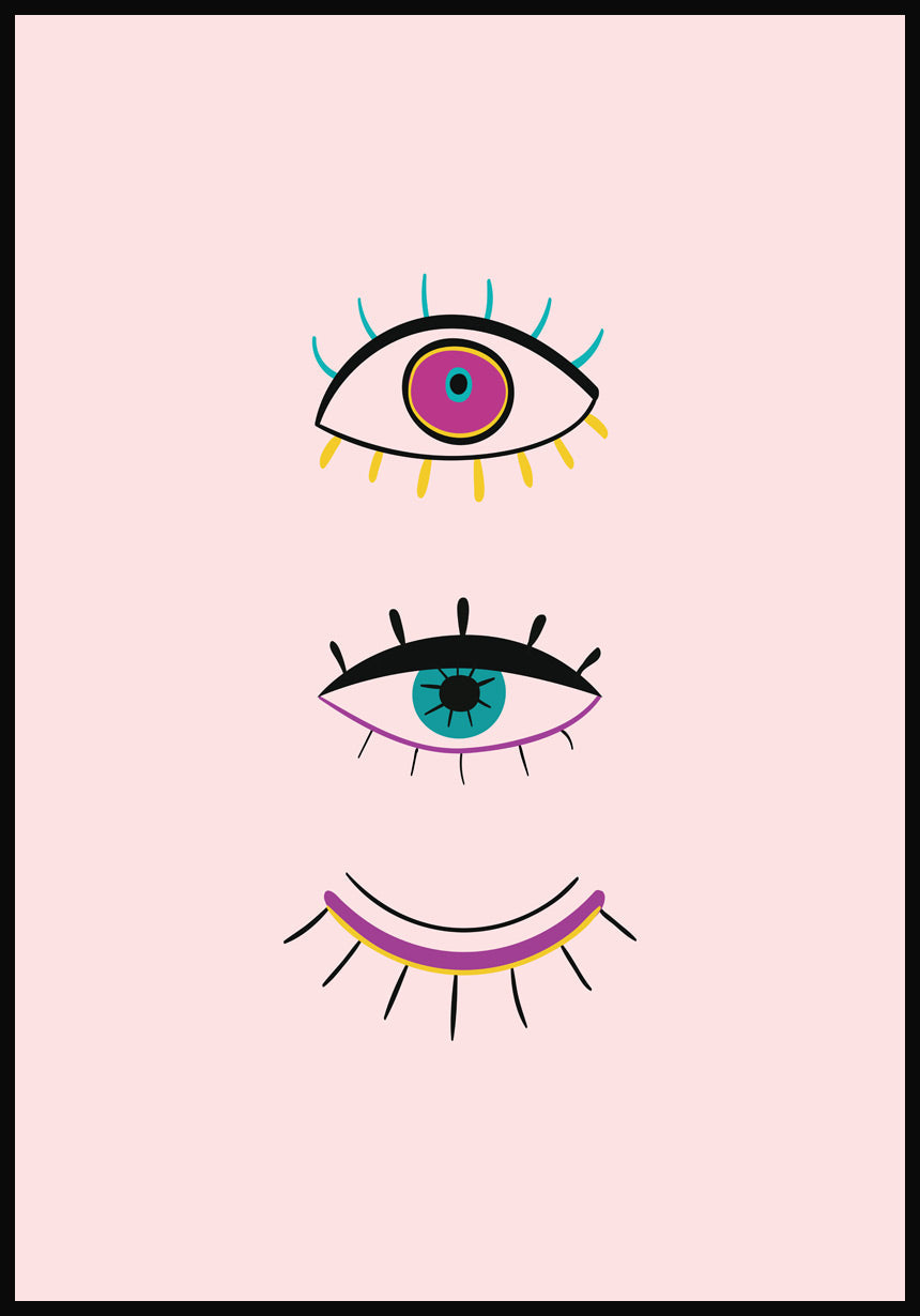 illustration poster eyelash pink background