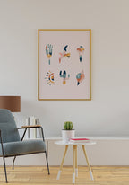 Illustrations Poster Boho Collection Summer Vibes in Wooden Frame