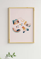 Illustrated Boho Poster Beach Summer Day in the living room