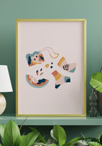 Illustrated Boho Poster Beach Summer Day on the sideboard