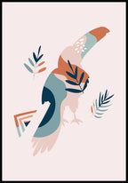 Illustrated Boho Poster Tukan Vogel