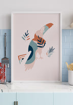 Illustrated Boho Poster Tukan Bird in the Kitchen
