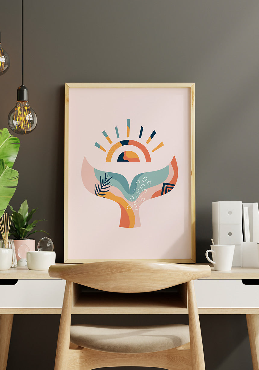 Illustration Poster Boho Walflosse at the desk