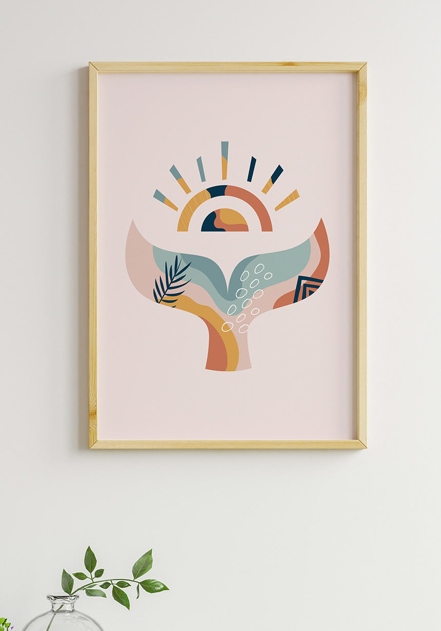 Illustration Poster Boho Walflosse in the living room