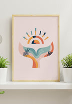 Illustration Poster Boho Walflosse on Sideboard