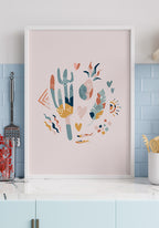 Illustration Poster Boho Kaktus Crew in the kitchen