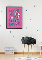 Poster Illustration ABC on beige wall