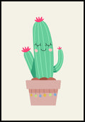 illustration poster cheerful cactus