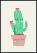 illustration poster cheerful cactus