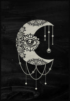 Illustration Poster Moon on black background