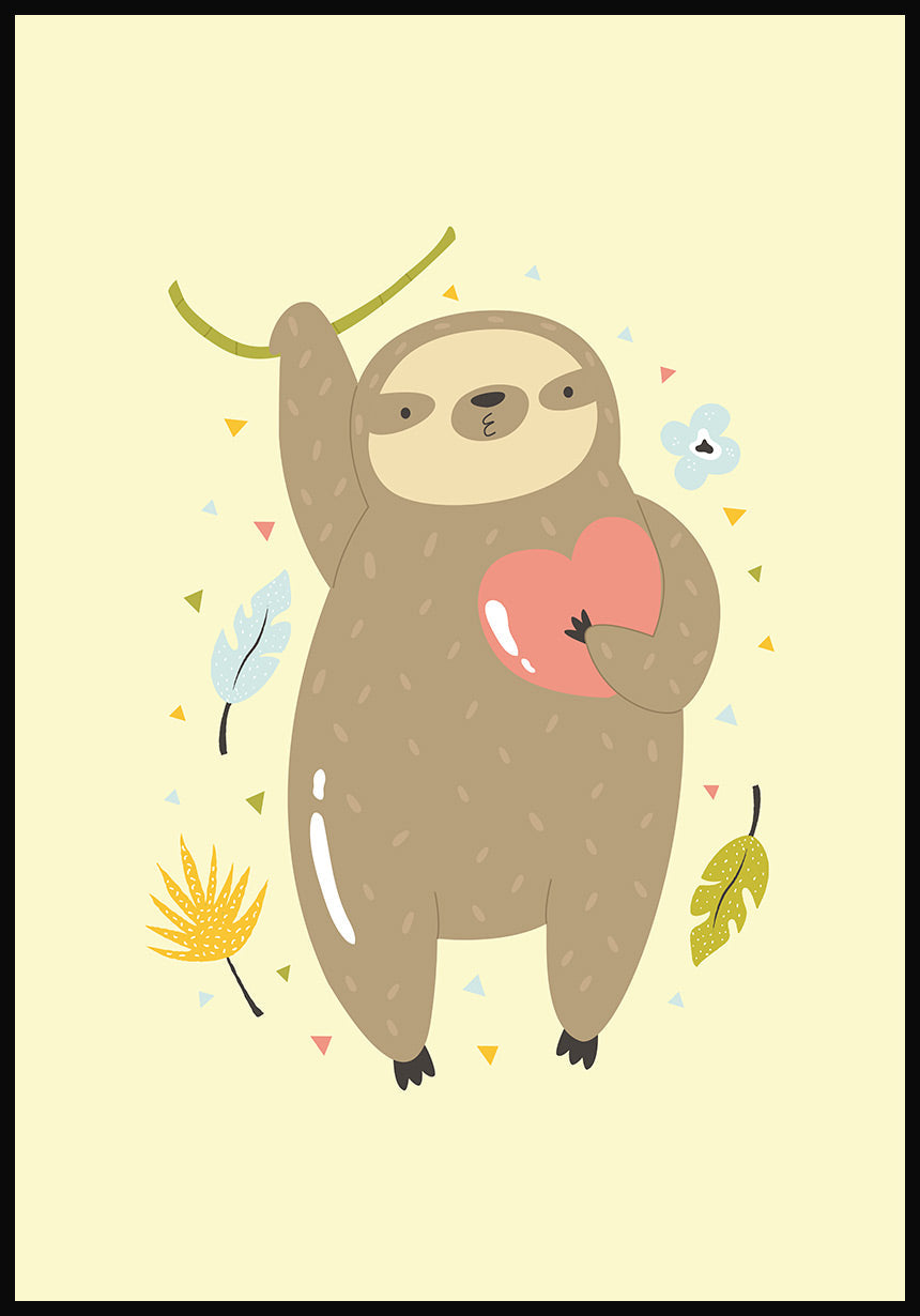 illustration poster lazy with heart