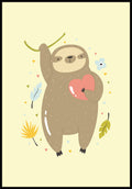 illustration poster lazy with heart
