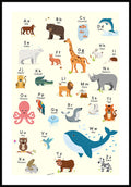 Children's Poster ABC Learn with Animals
