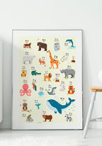 Children's Poster ABC Learn with Animals