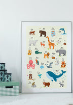 Kinderposter ABC Learn with animals Children's room