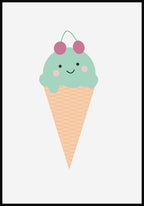Children's Poster Illustration Ice with Cherry