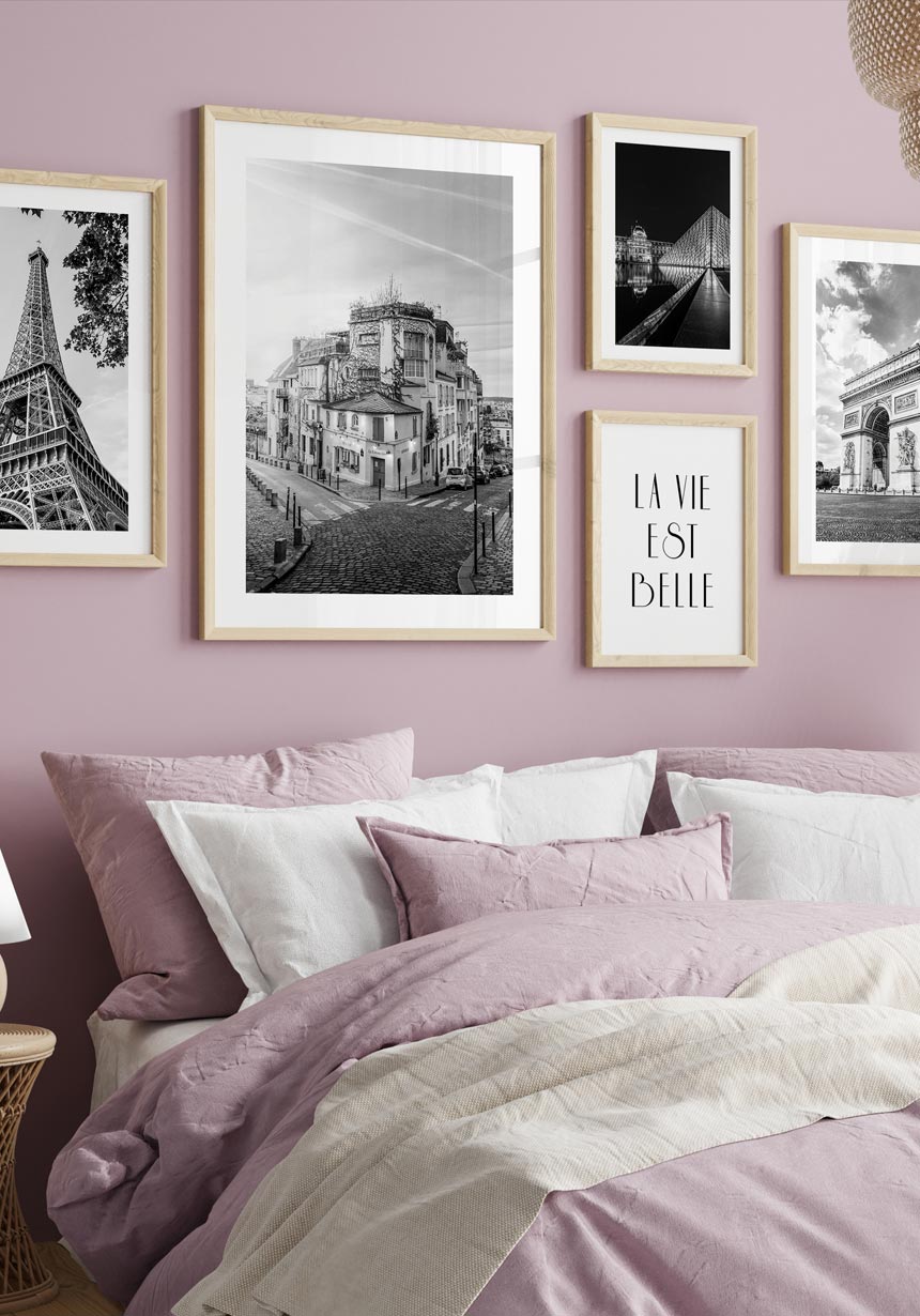 La Vie Est Belle Typography Poster Set