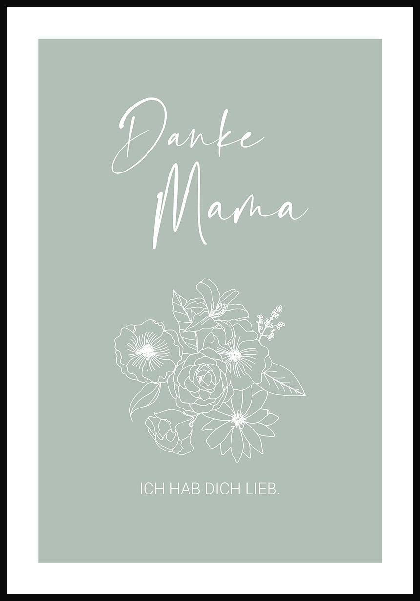 Mother's Day Poster thank you Mama mint