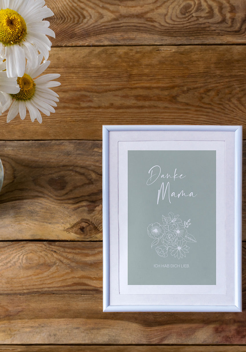 Mother's Day Poster Thanks Mama mint