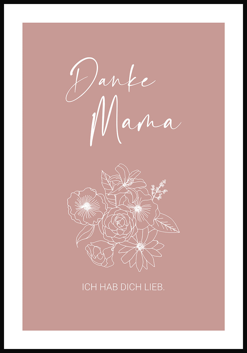 Mother's Day Poster Thanks Mama in pink