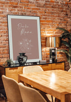 Mother's Day Poster Thanks Mommy in pink on Sideboard