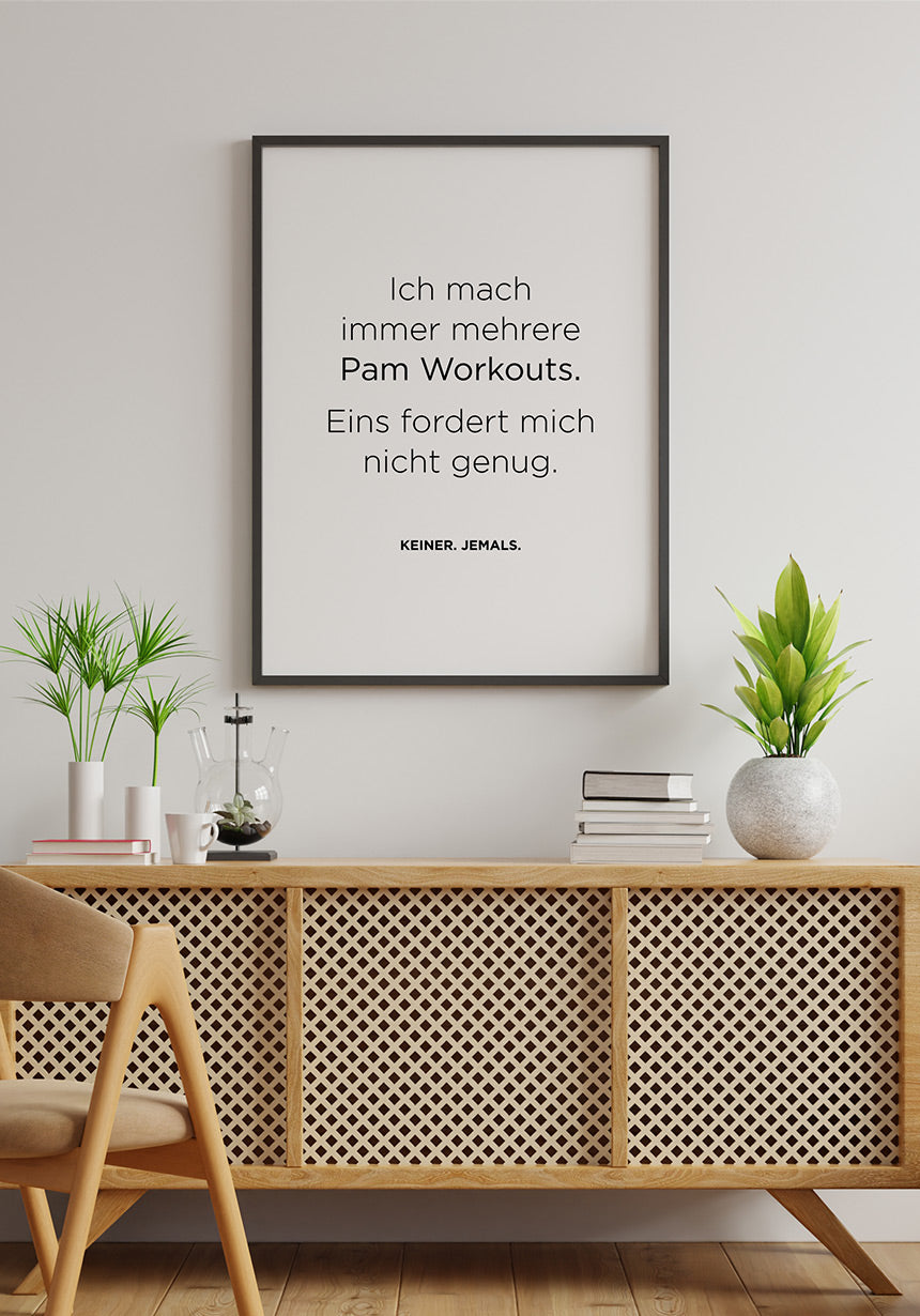 Pamela Reif Spruch Poster Workout in the living room