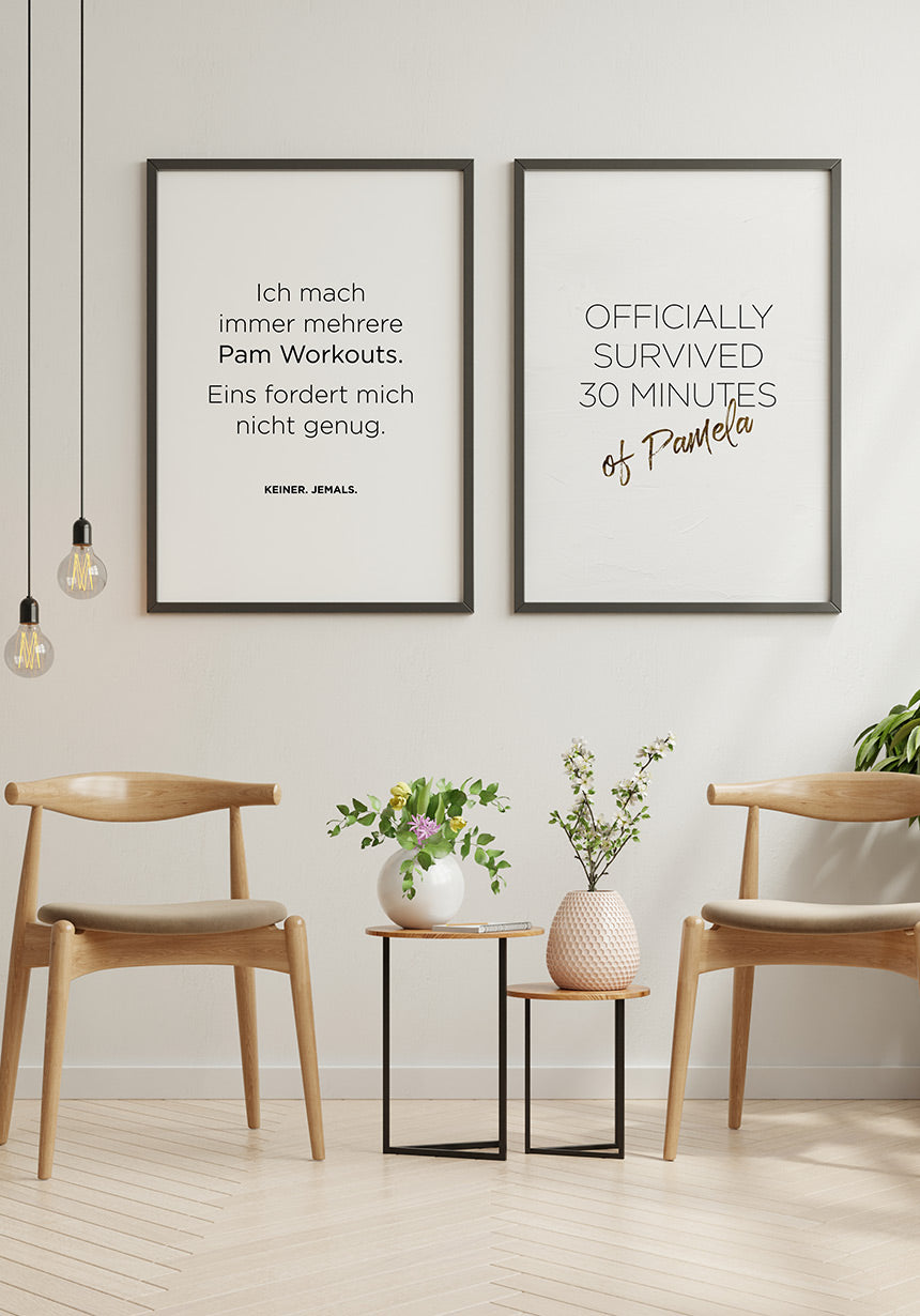 Pamela Reif Spruch Poster Workout as picture wall