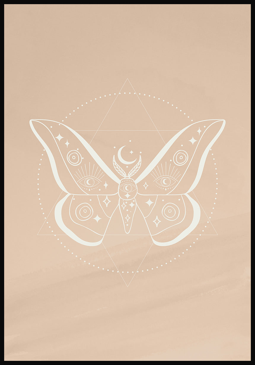 Illustrations Poster Butterfly in Boho Style