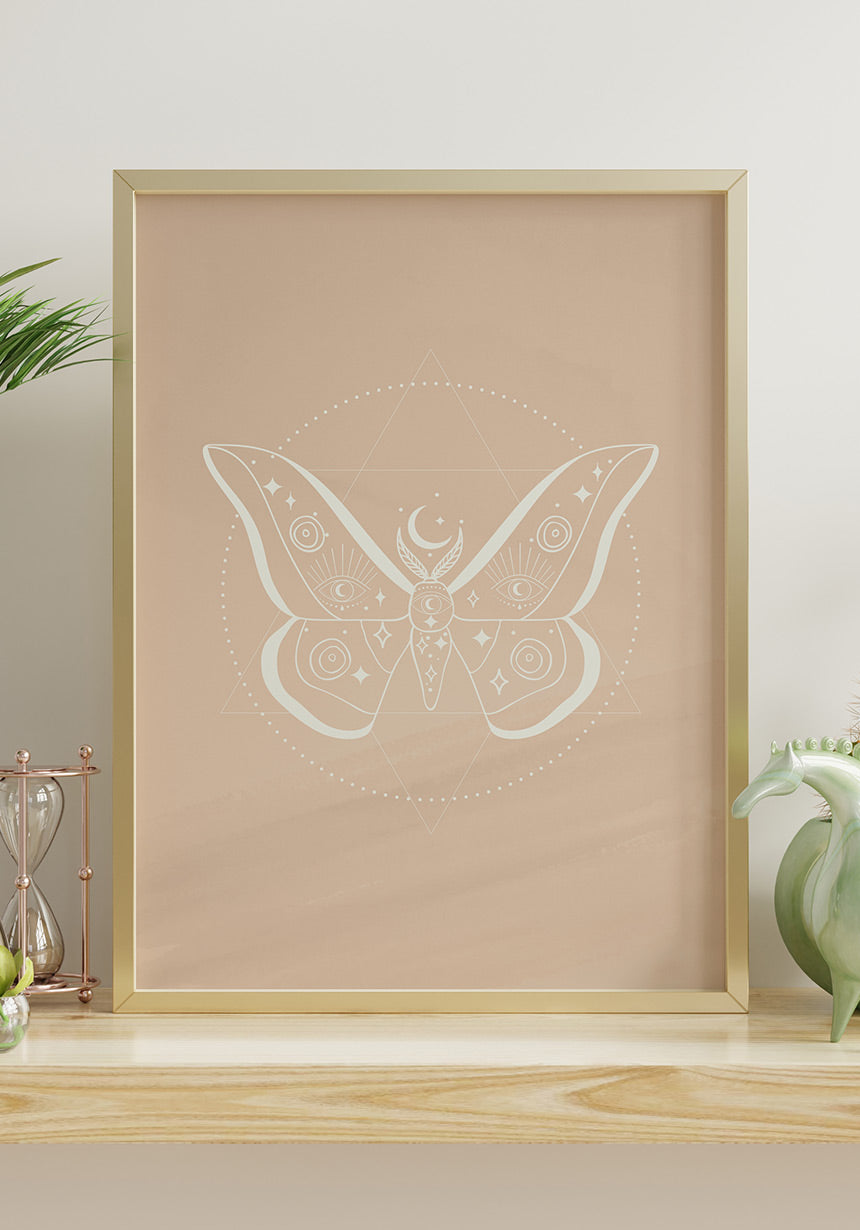 Illustrations Poster Butterfly in Boho Style