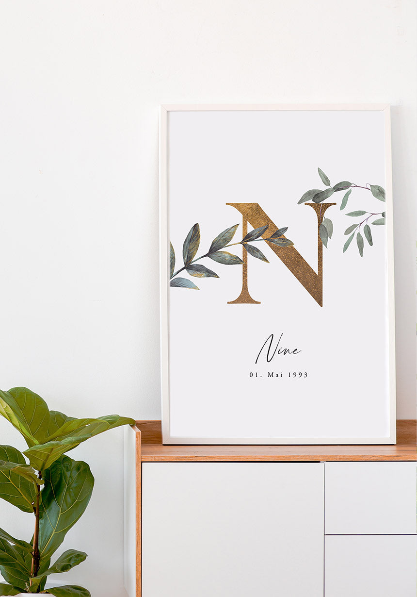 Personalisiertes Namensposter  auf Sideboard