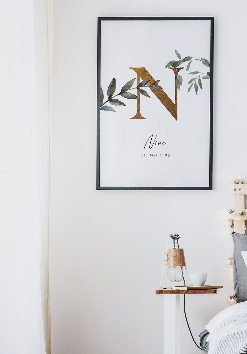 Personalisiertes Namensposter Bett