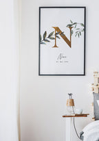 Personalisiertes Namensposter Bett