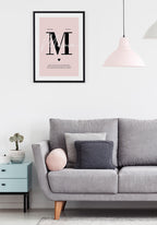 personalisiertes Poster Muttertag mit Text über Sofa