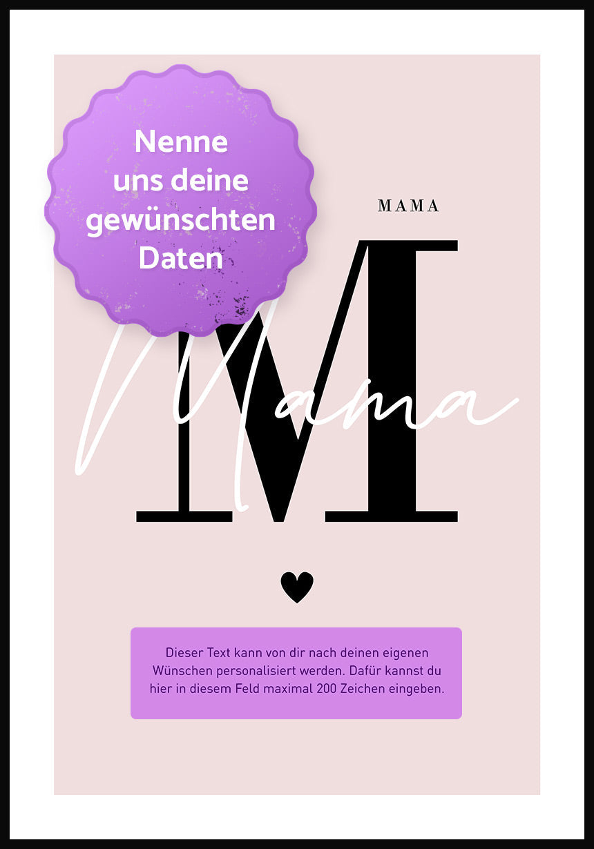 personalisiertes Poster Muttertag mit Text Daten