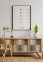Personalisierbares Poster Buchstabengitter im Wohnzimmer