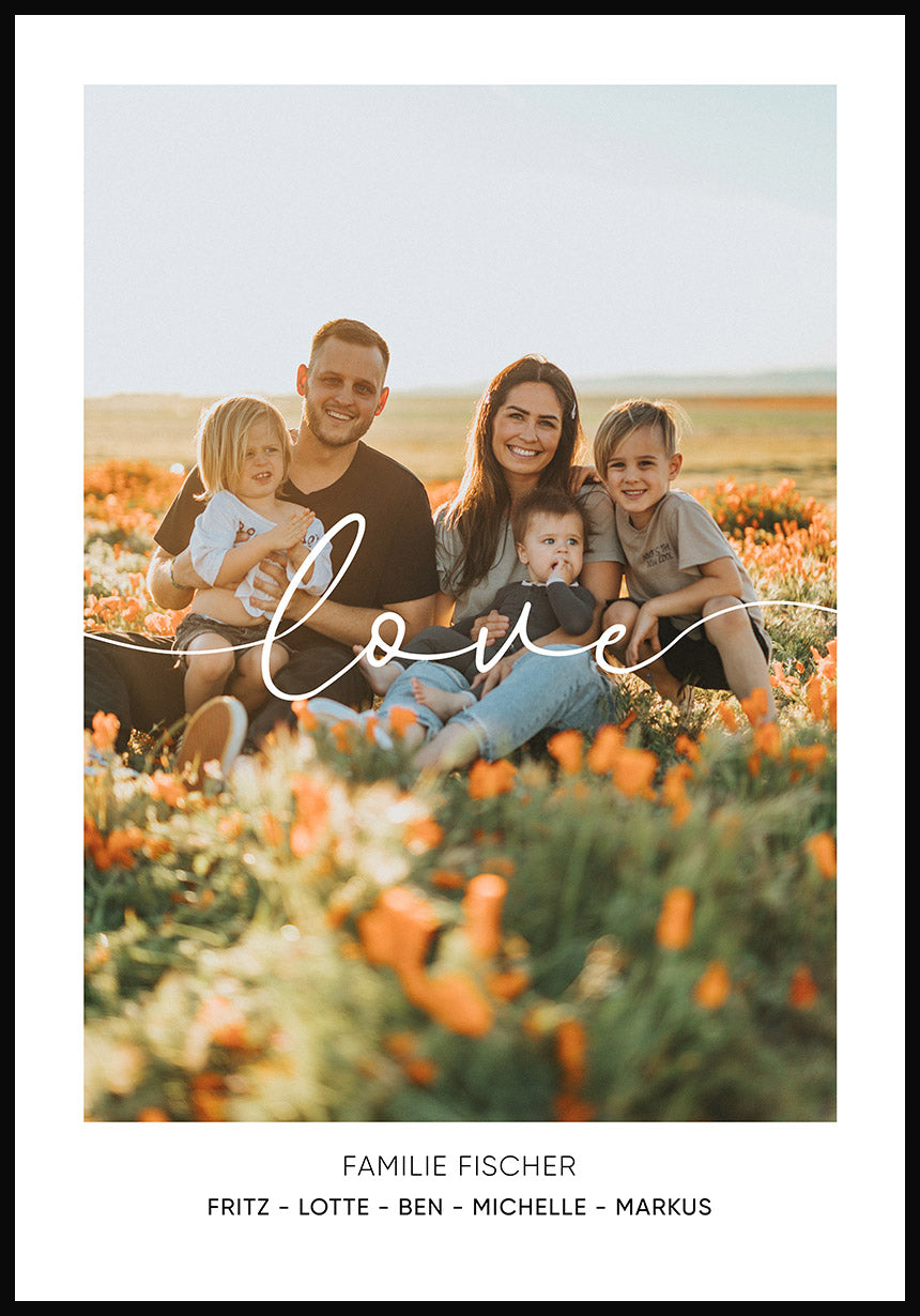 personalisierbares Poster Love mit Bild und Namen