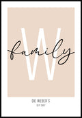 Personalisierbares Familienposter mit Name und Jahr
