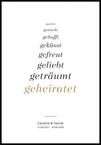 Personalisiertes Poster Hochzeit Lovestory