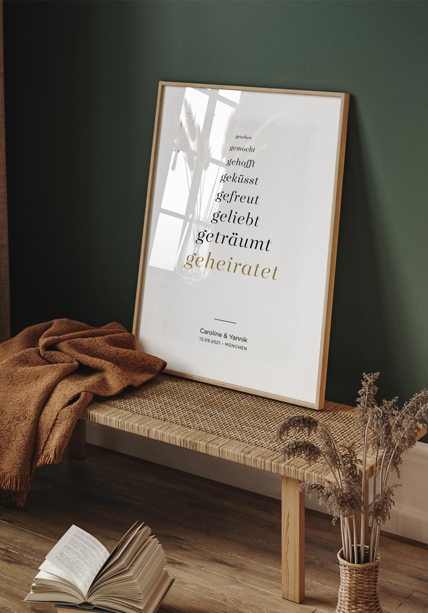 Personalisiertes Poster zur Hochzeit