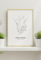 Personalised Hand in Hand Couple Poster