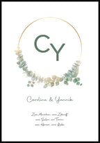 Hochzeitsposter personalisierbar Kreis mit Initialen