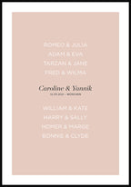 personalisiertes Poster zur Hochzeit mit berühmten Paaren