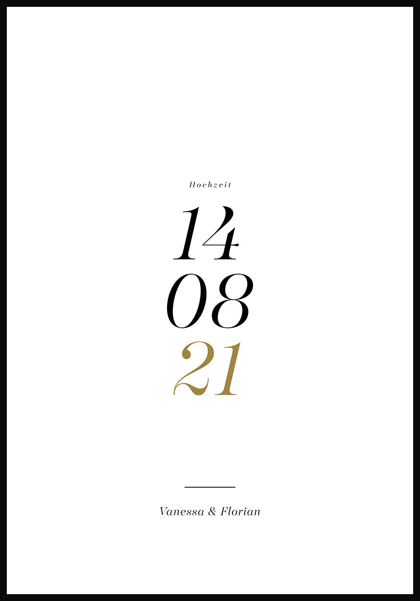 Personalisiertes Poster Hochzeit mit Datum