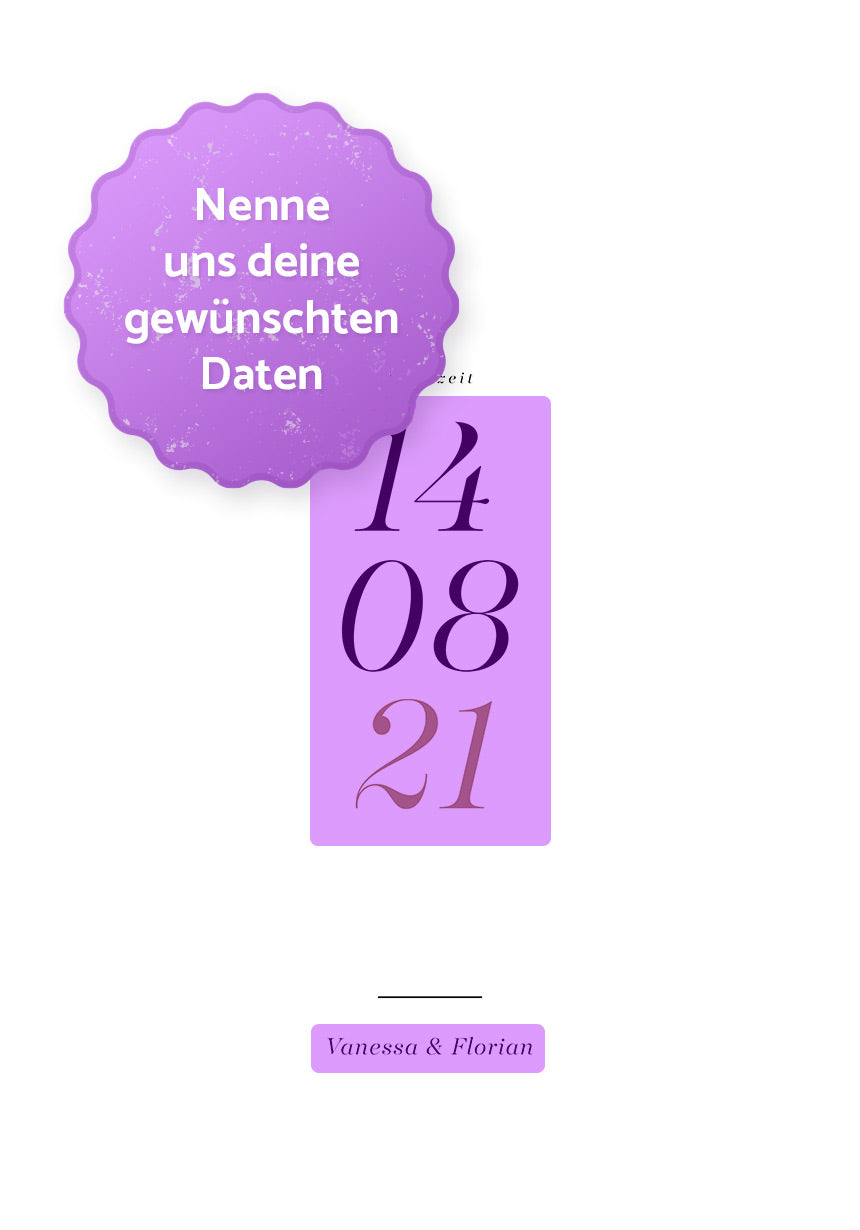 Personalisiertes Poster Hochzeit mit Datum personalisierbare Felder