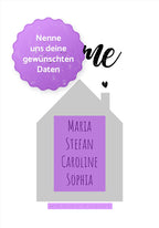 personalisierbares Poster Wohnort und Familie Personalisierung