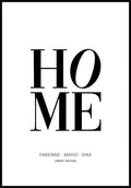 Personalisiertes Poster Home mit Namen und Wohnort