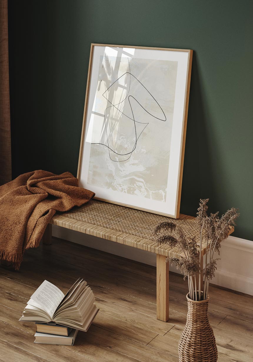 Abstract lines poster for living room
