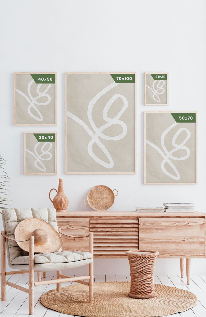 Poster abstract white line poster sizes