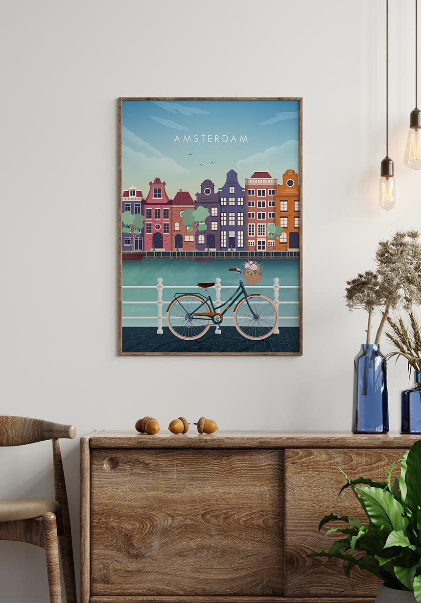 Illustrated Poster Amsterdam beautiful poster
